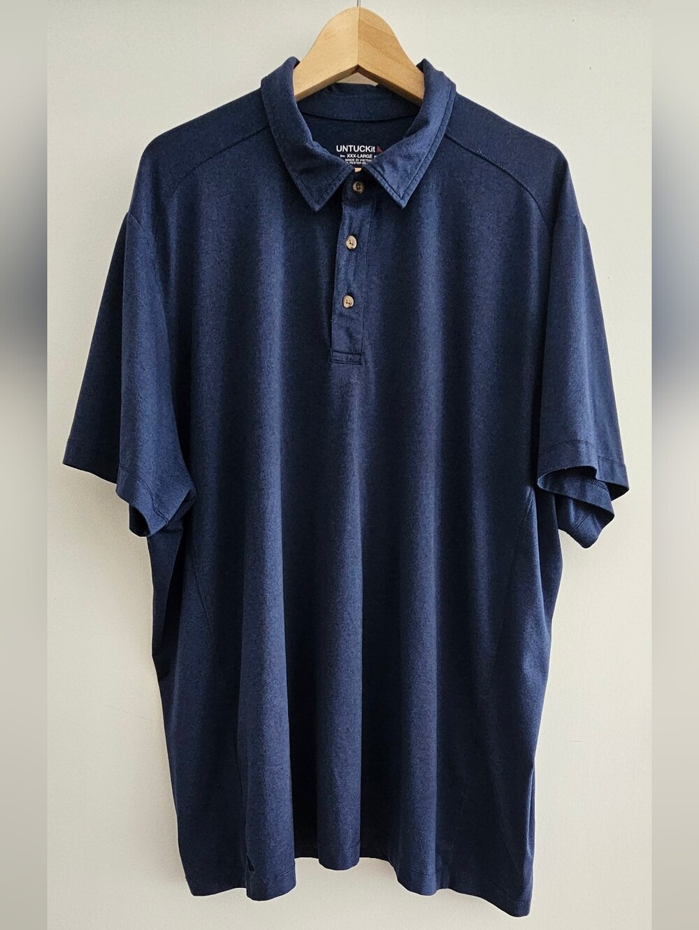 UNTUCKit Navy Wrinkle Free Damaschino Polo Shirt Size XXXL